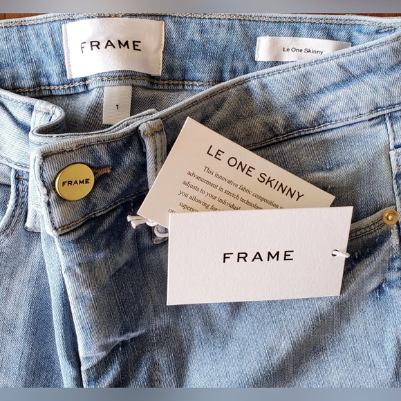 NWT Frame Denim Women’s Le One Skinny Jeans Mid Rise Caspio Wash Size 1 NWT $218 - Picture 7 of 12